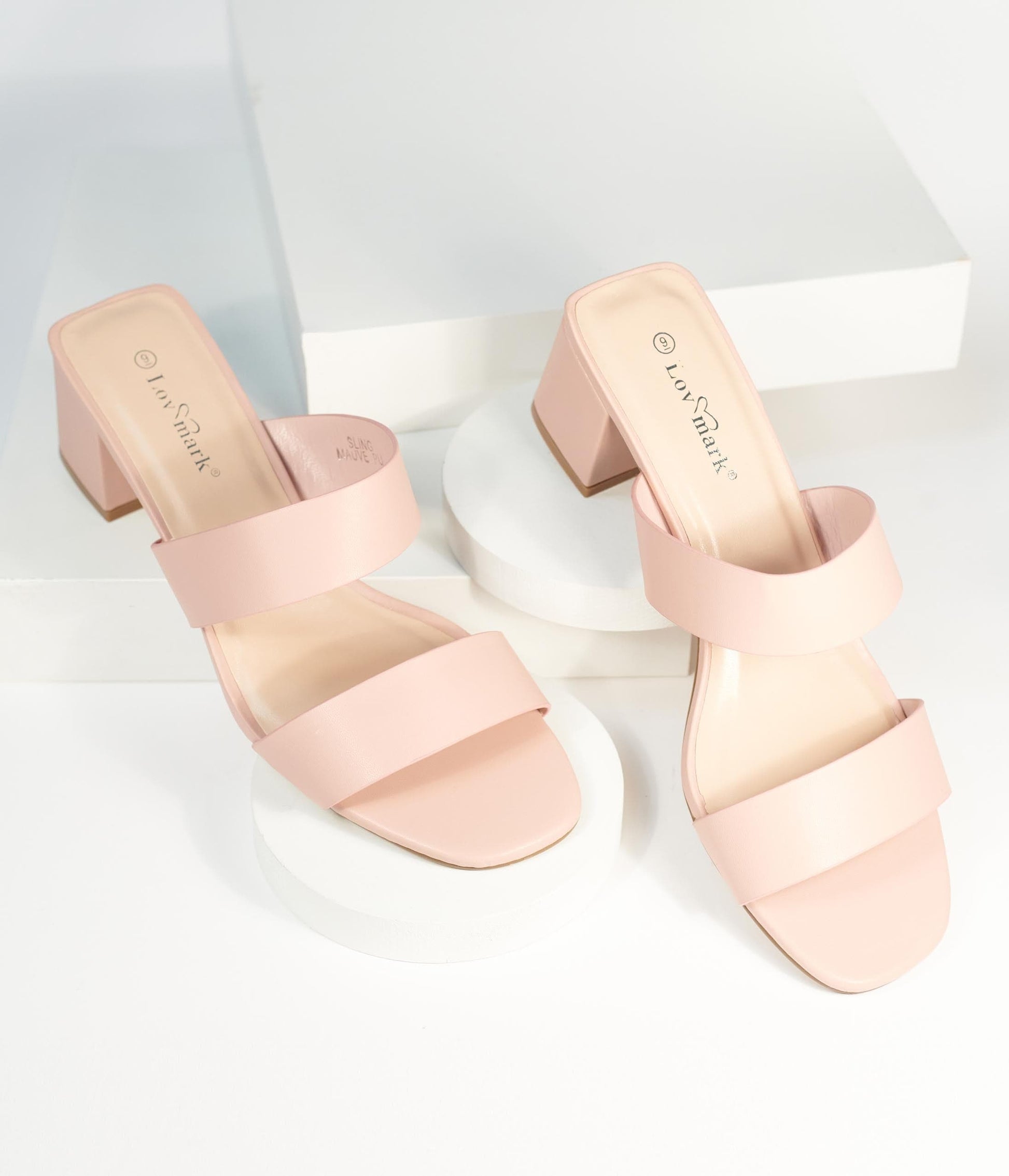 1970s Pink Slip On Heel Sandals