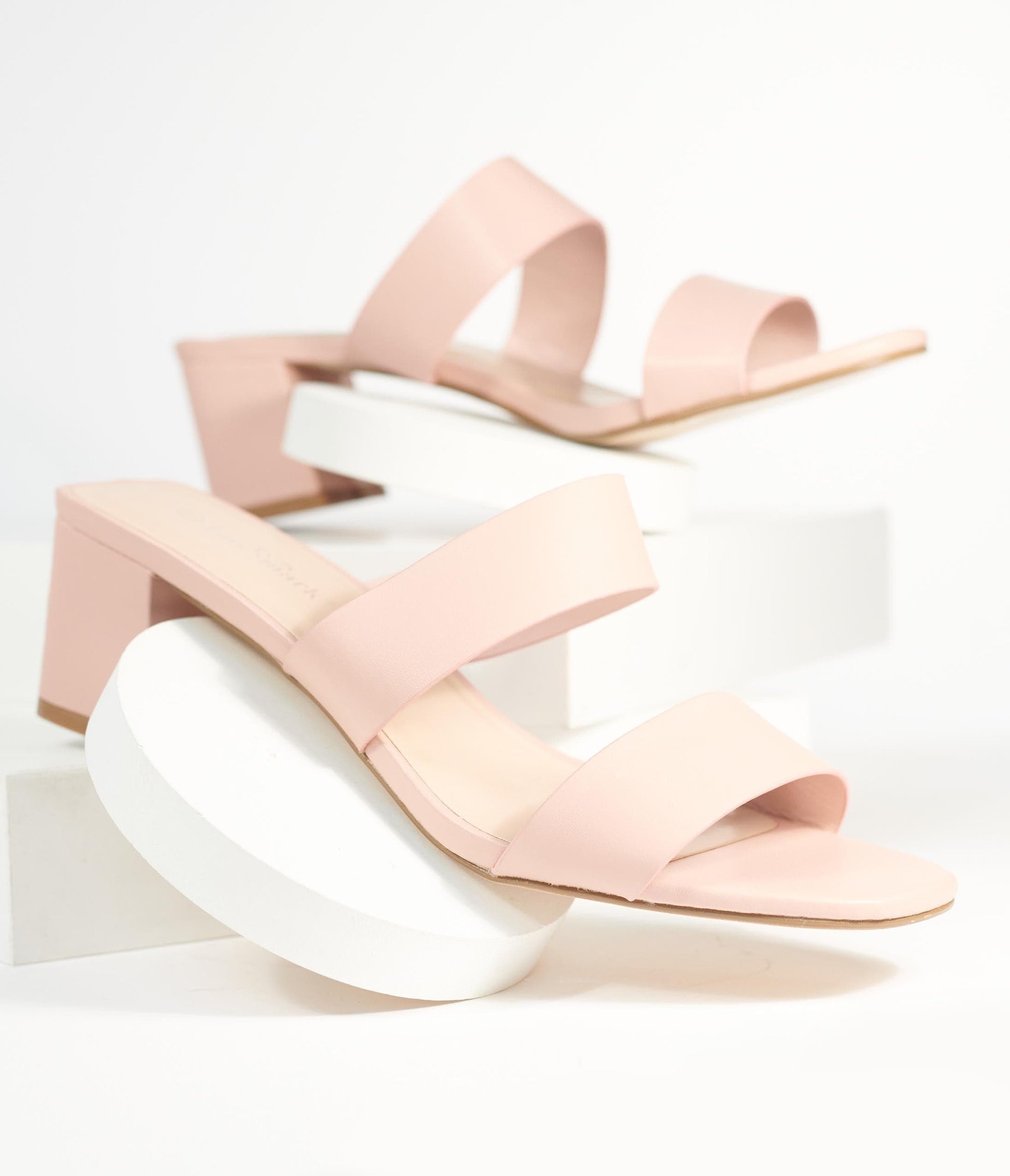 1970s Pink Slip On Heel Sandals