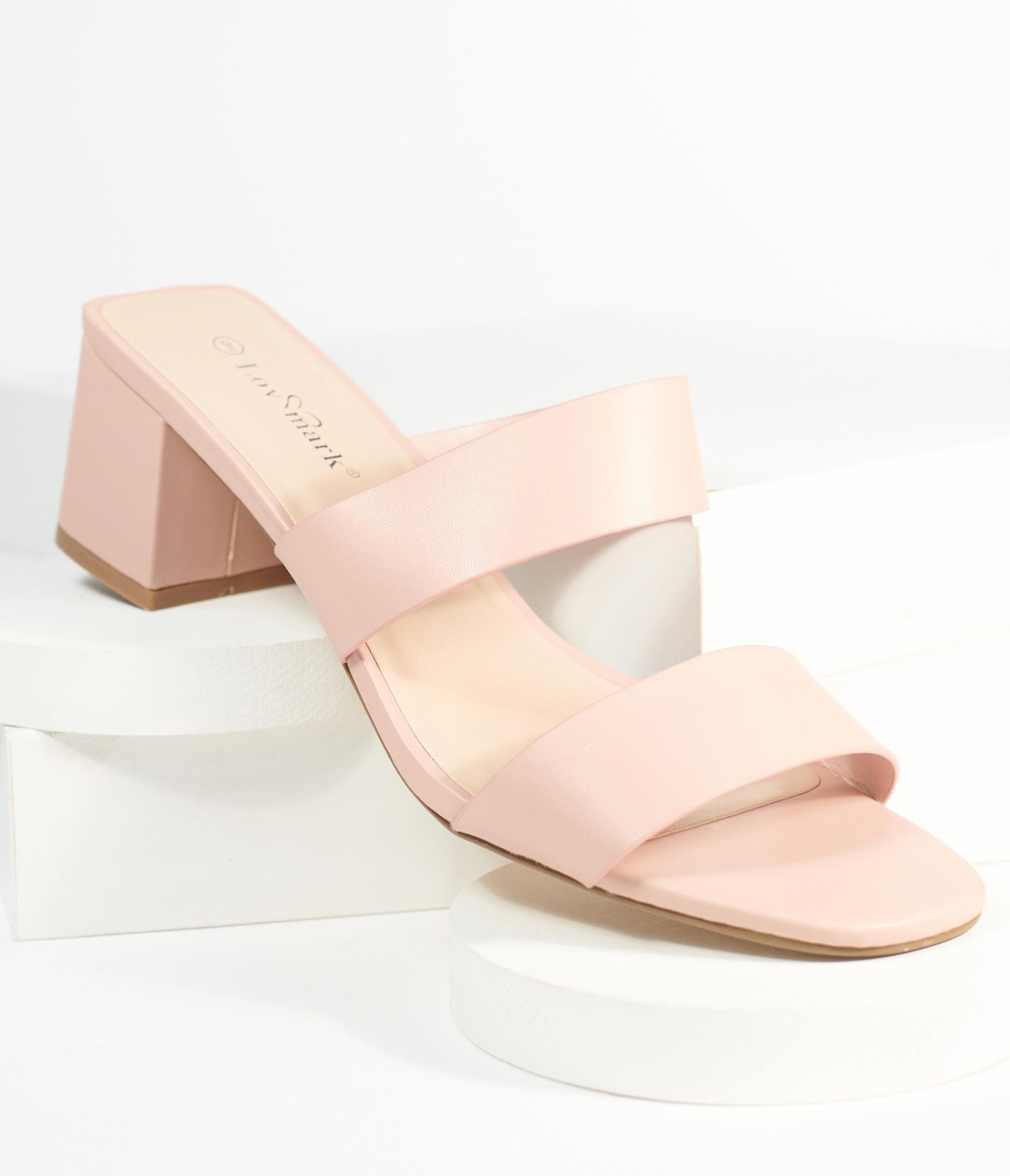 1970s Pink Slip On Heel Sandals