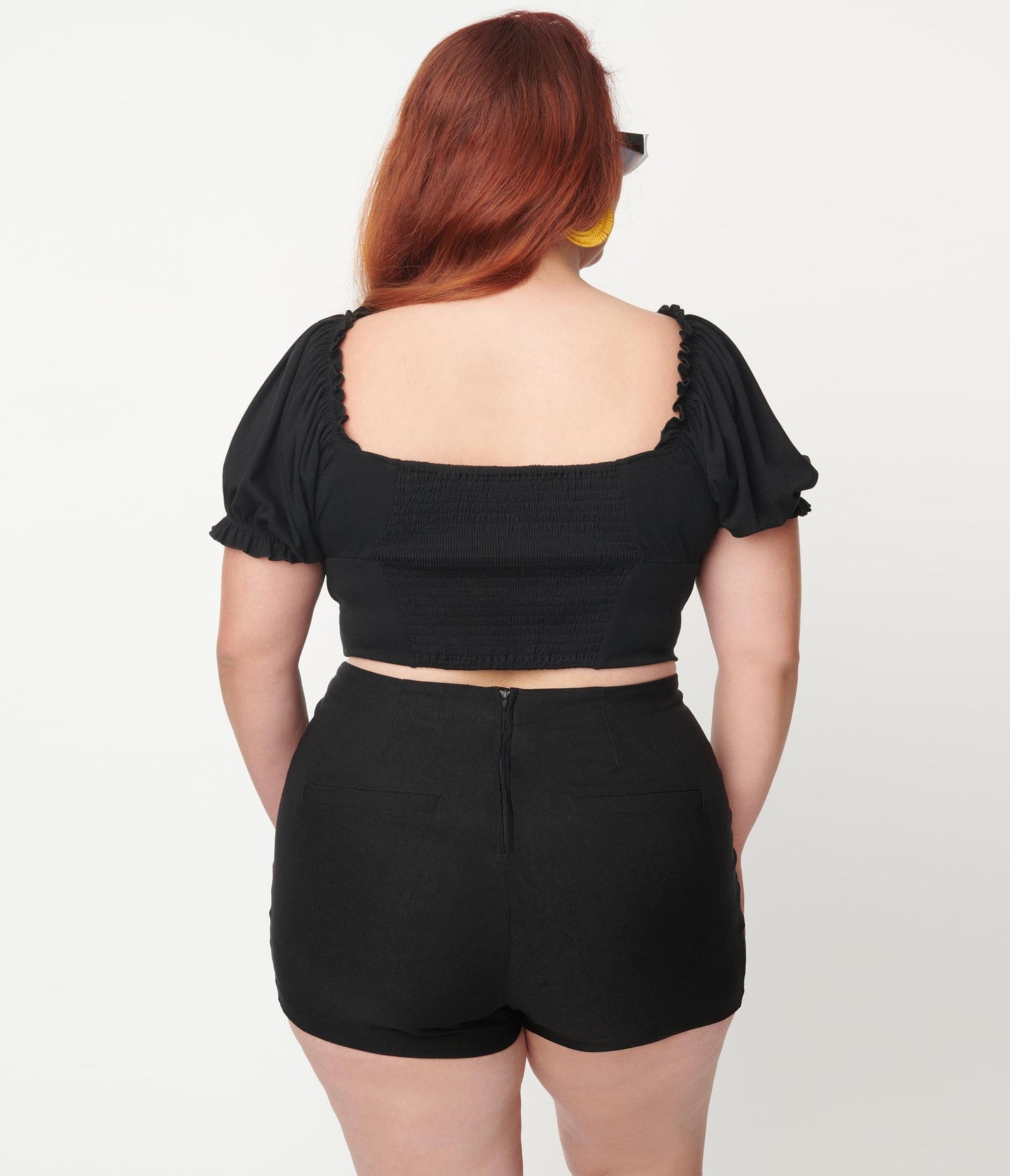 1960s Unique Vintage Plus Size Black Easy Breezy Shorts