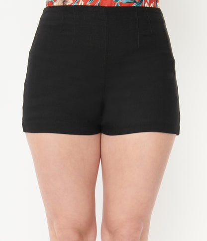 1960s Unique Vintage Black Easy Breezy Shorts