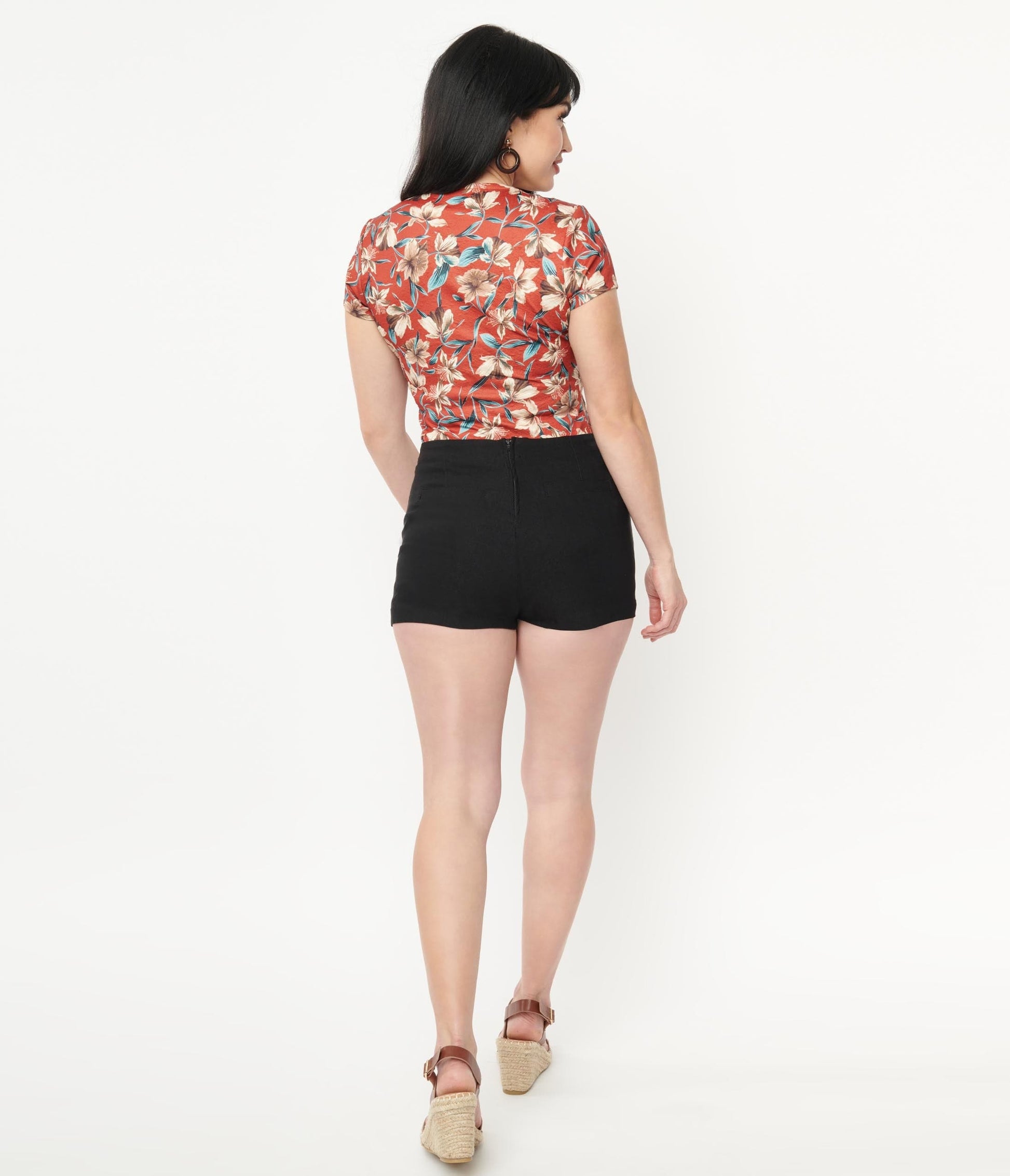 1960s Unique Vintage Black Easy Breezy Shorts