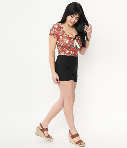 1960s Unique Vintage Black Easy Breezy Shorts