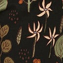 1960s Black & Multicolor Botanical Plant Print Crop Pants