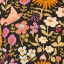 1960s Black & Multicolor Wild Garden Print Smock Dress