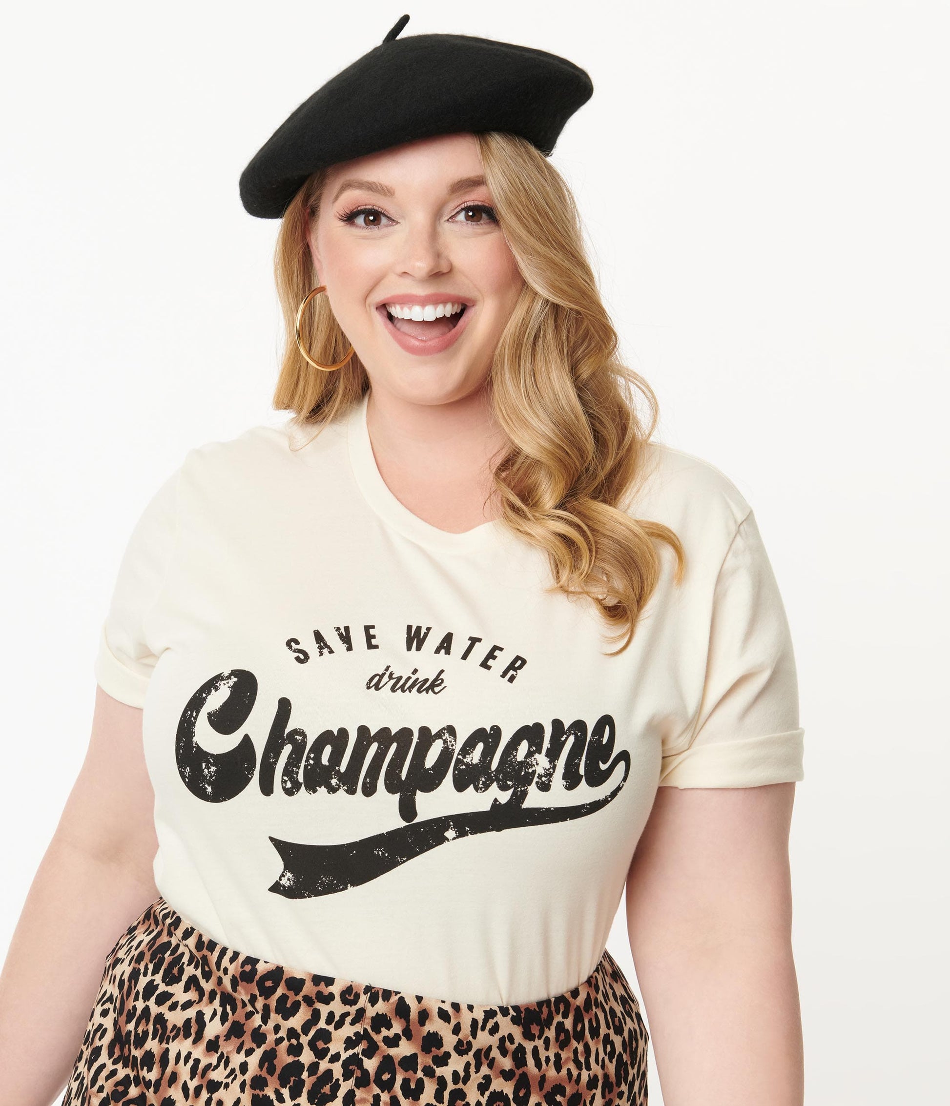 Plus Size Save Water Drink Champagne Unisex Graphic Tee