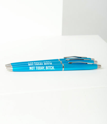 Blue Not Today Bitch Swear-y Pen Set