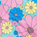1960s Smak Parlour Blue & Yellow Floral Print Callie Shorts