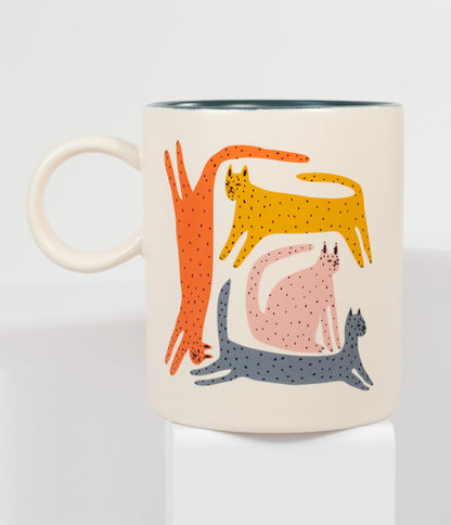 Multicolor Cats Ceramic Mug