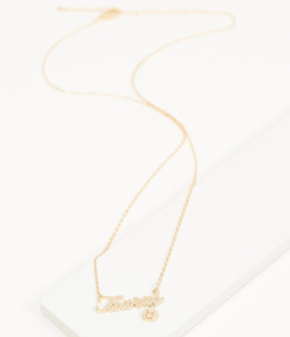 Taurus Zodiac Gold Dainty Necklace