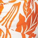 Unique Vintage Orange & White Parrot Print Midi Dress