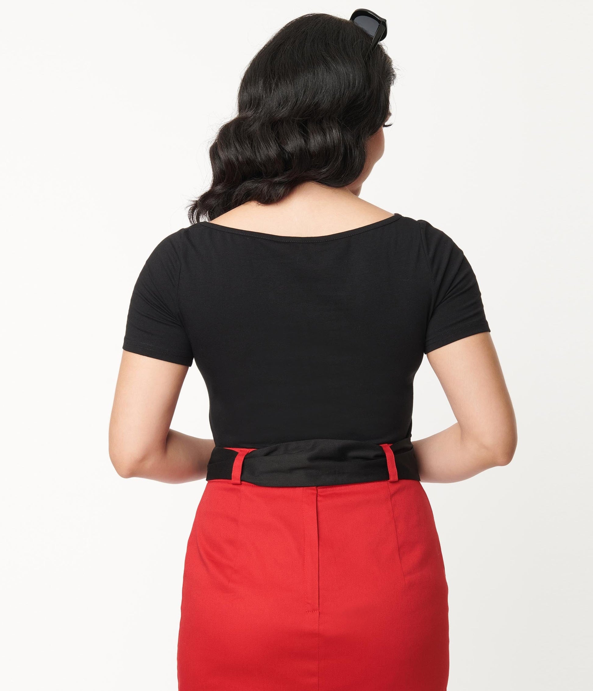1960s Black Cut Out Knit Top