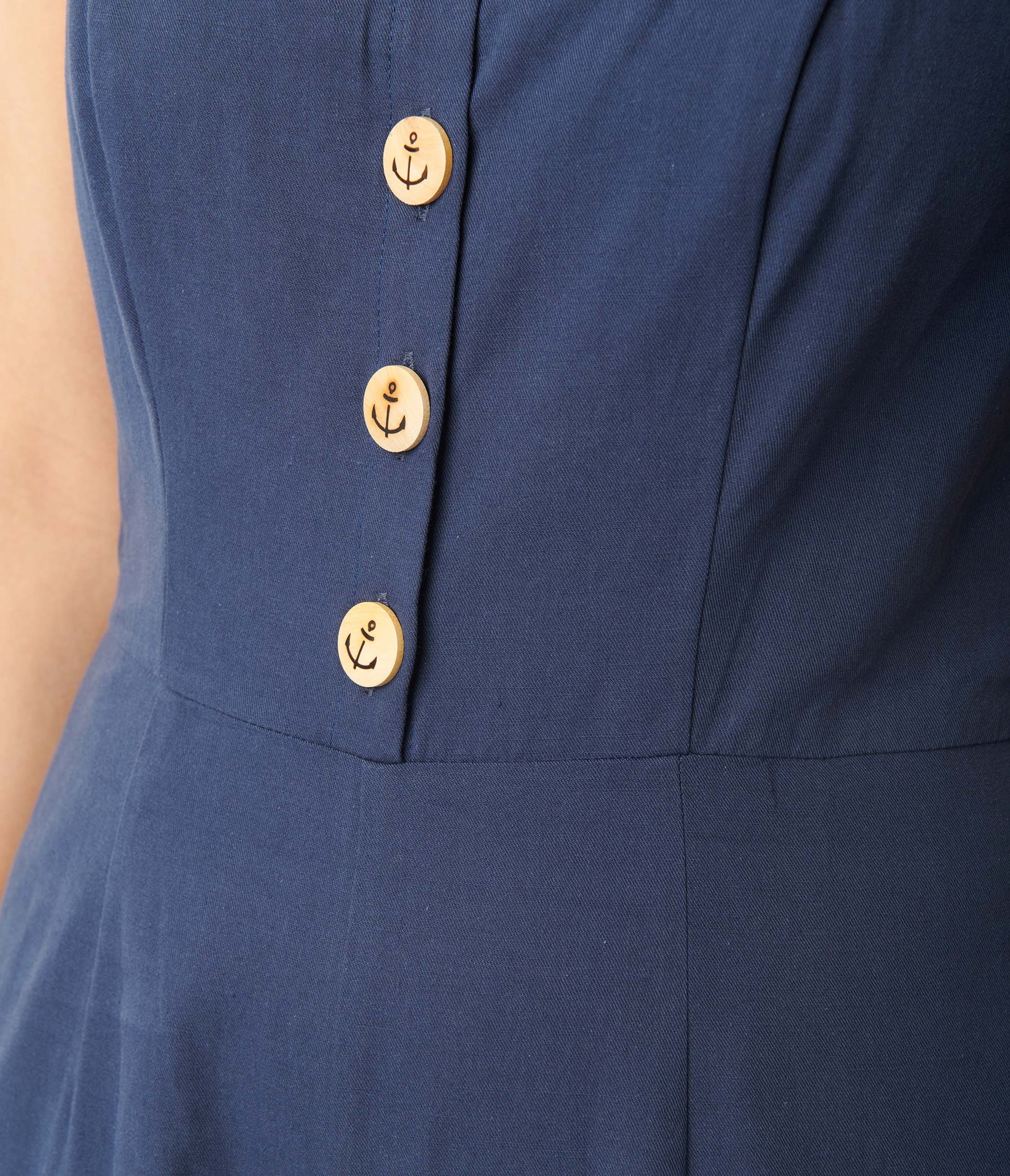 Navy Nautical Wide Leg Jumpsuit