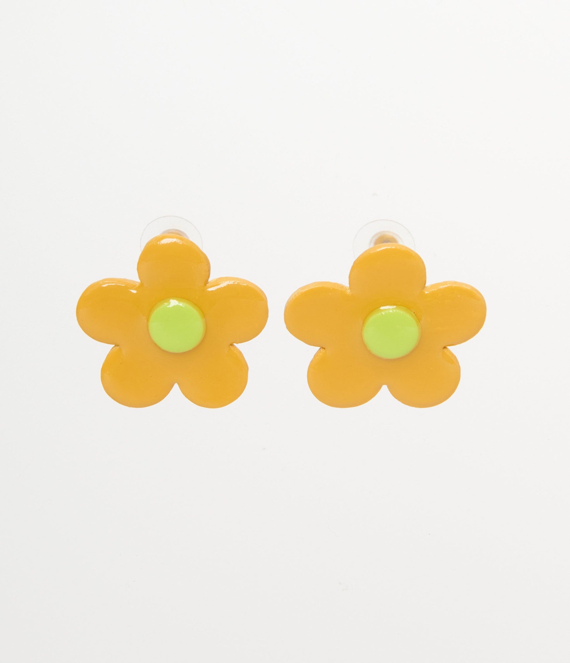 1960s Orange Daisy Earrings