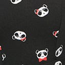 1960s Unique Vintage Black & Panda Print Wednesday Flare Dress