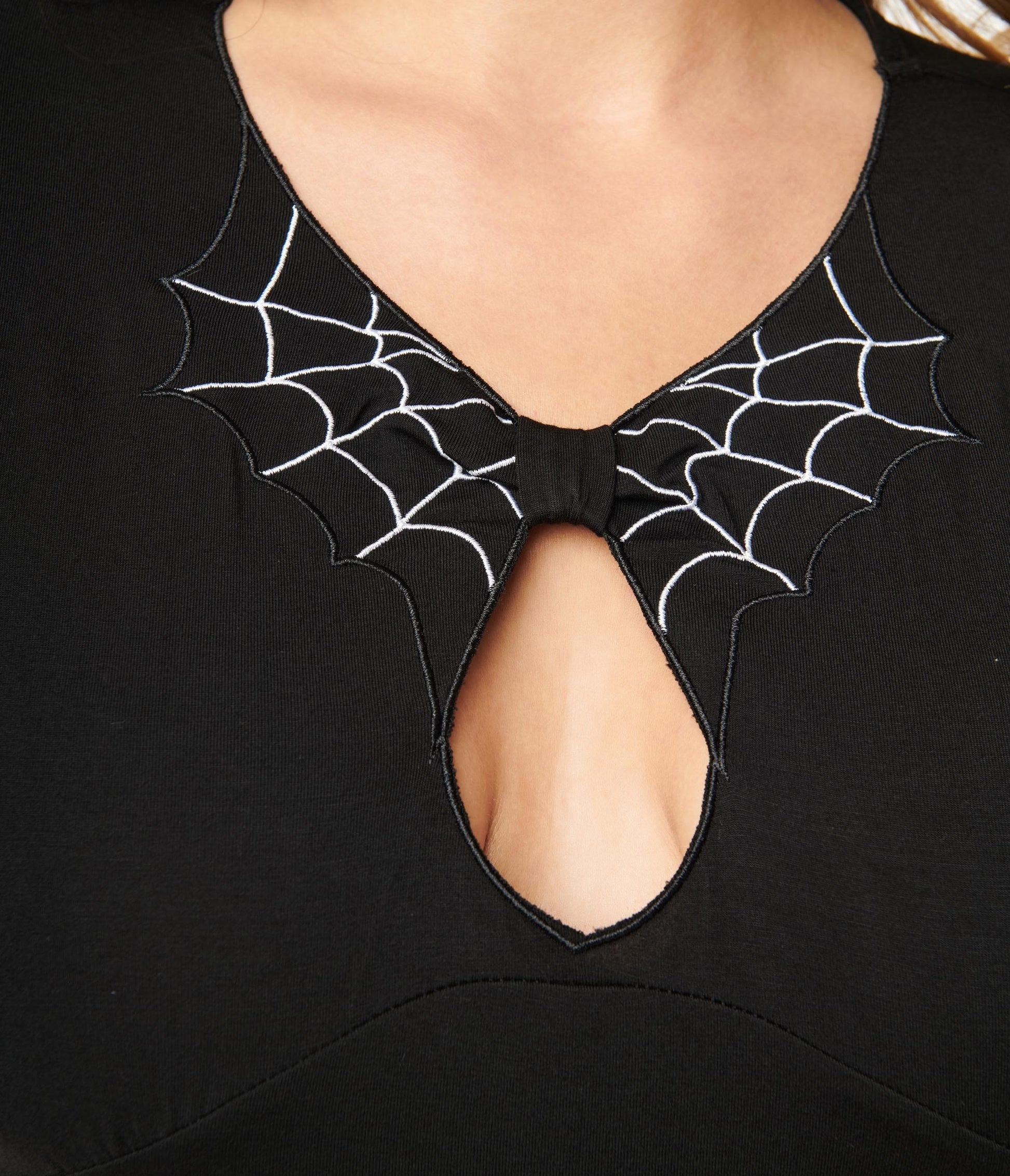 Black & Spiderweb Knit Top