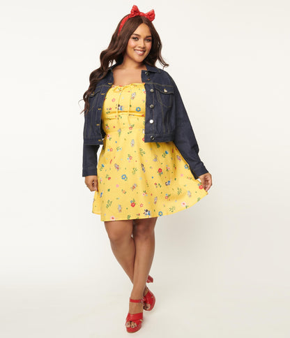 1960s Cakeworthy Plus Size Snow White Babydoll Dress