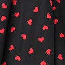 1950s Magnolia Place Black & Red Heart Print Barbara Swing Dress