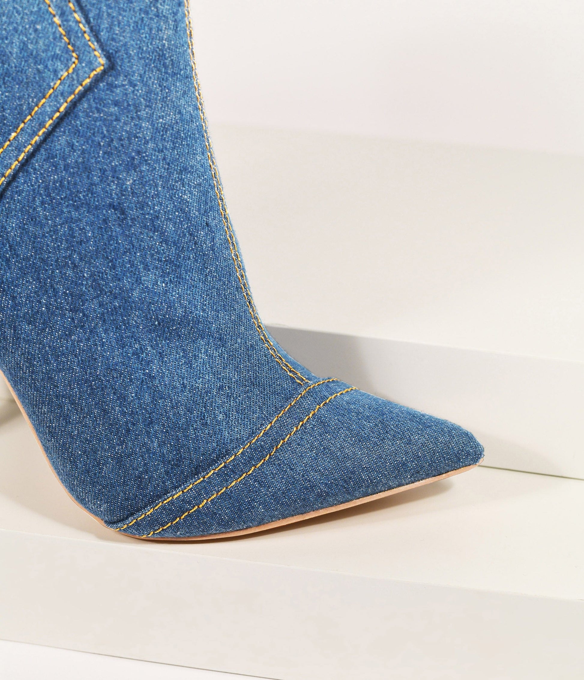 Denim Stiletto Booties