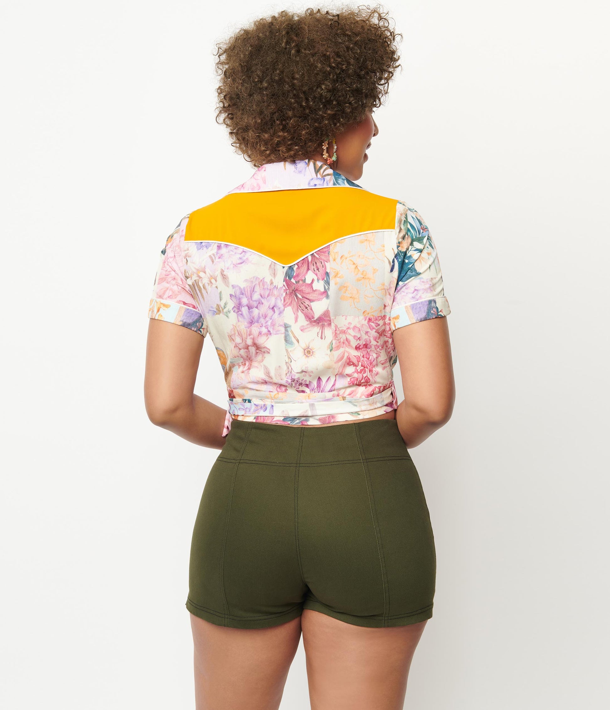 1960s Unique Vintage Olive Denim Summer Love Shorts