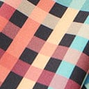 1950s Unique Vintage Rainbow Madras Plaid Hair Scarf