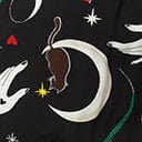 Hell Bunny Black & Good Fortune Print Jumpsuit