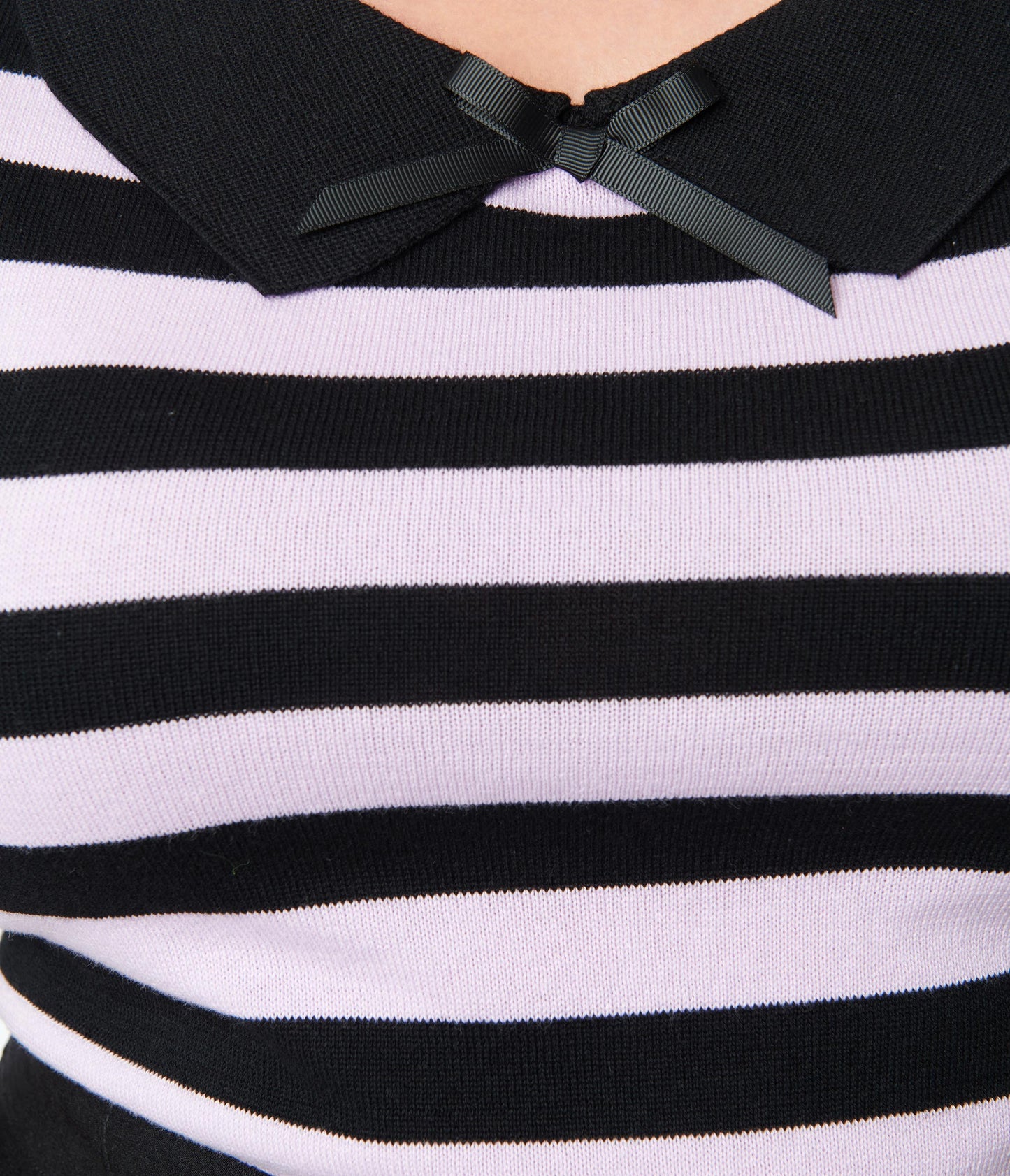Collectif Plus Size Black & Purple Stripe Babette Knit Top
