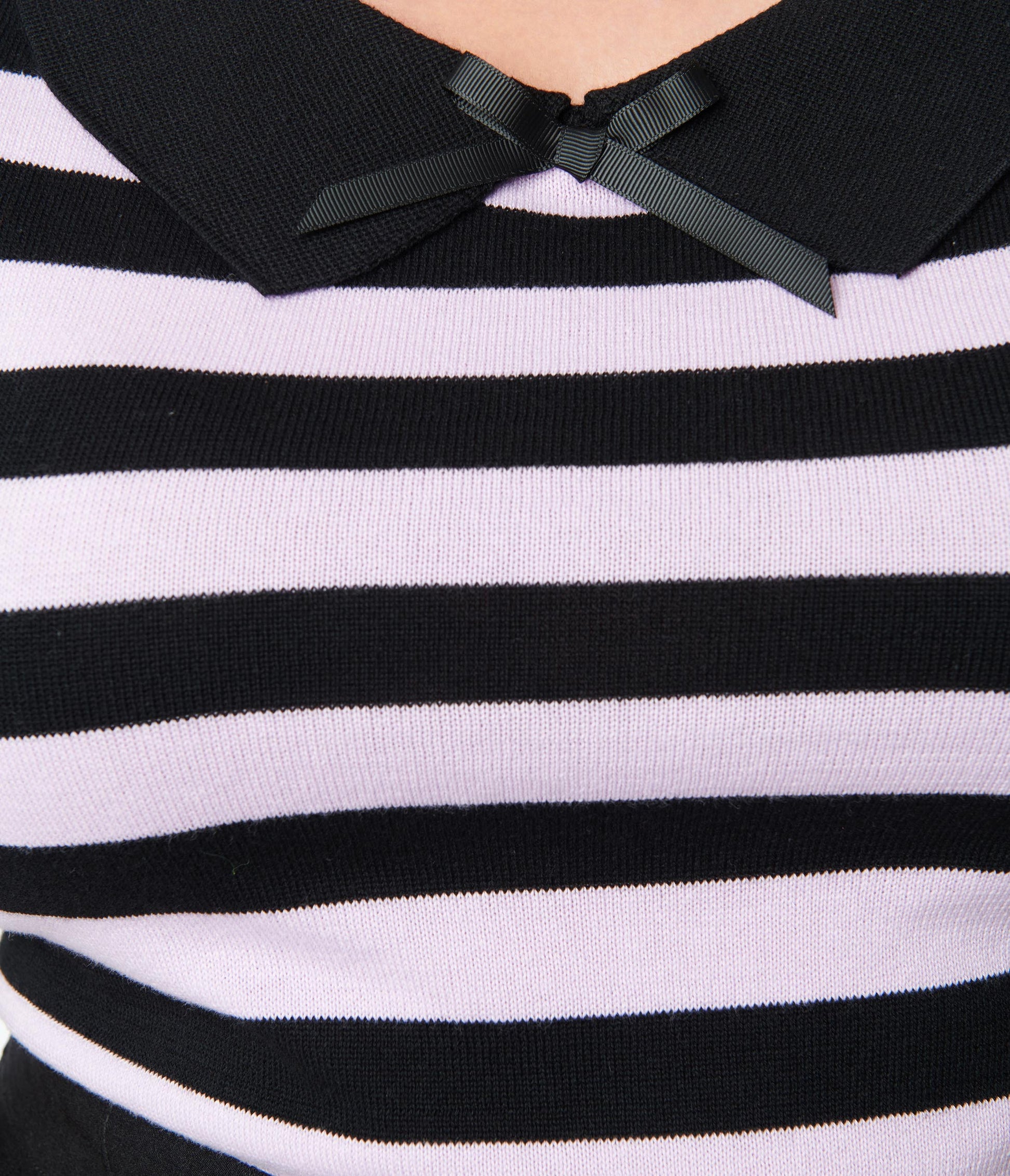 Collectif Plus Size Black & Purple Stripe Babette Knit Top