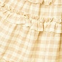 Light Yellow Gingham Smocked Flare Dress