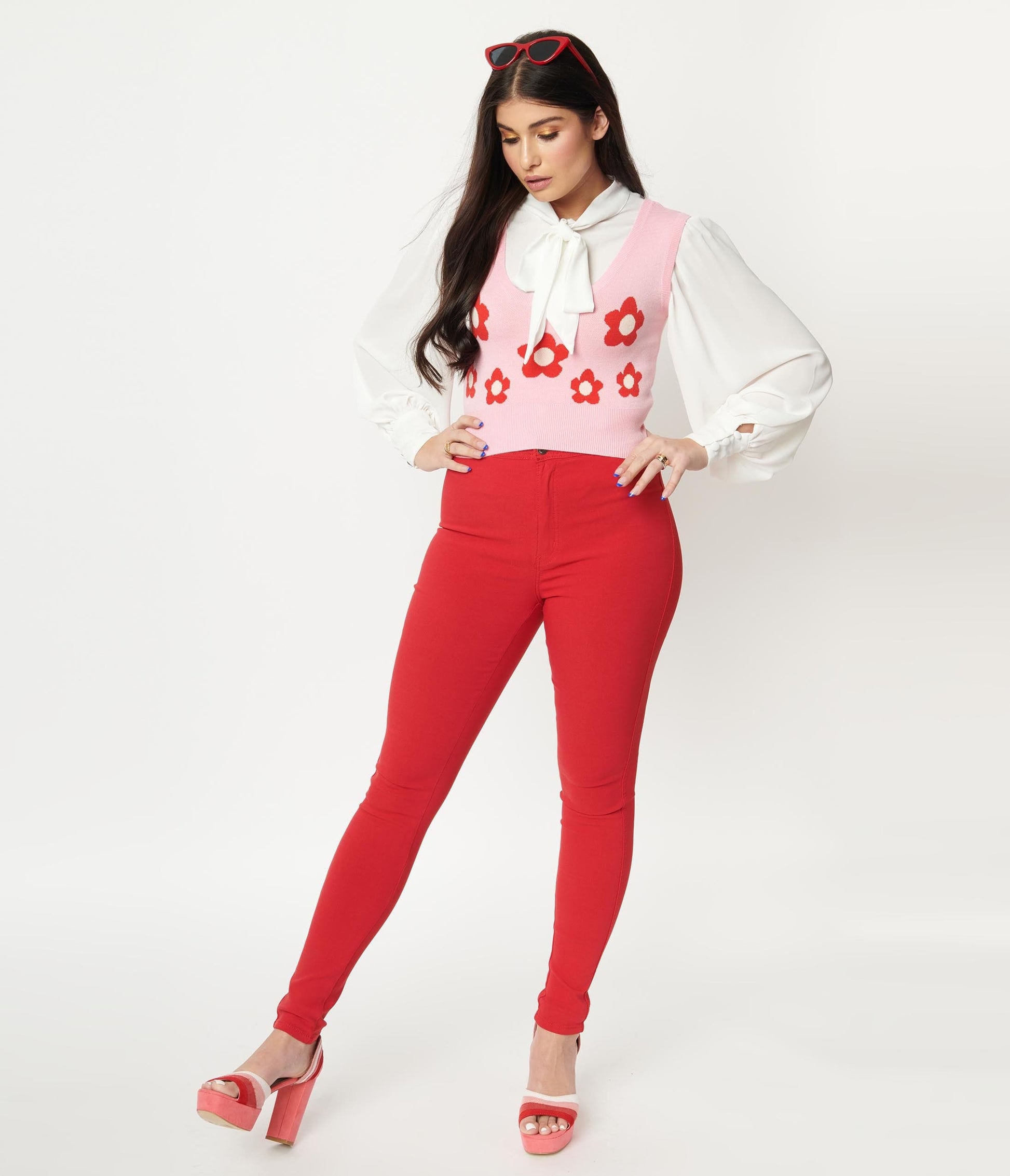 Red Disco Skinny Pants