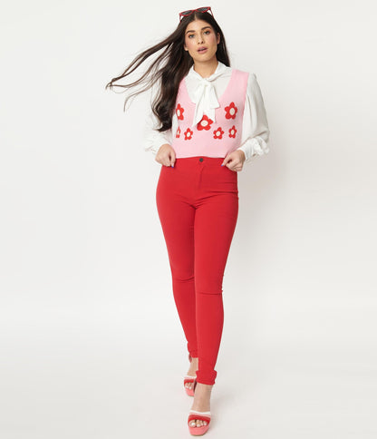 Red Disco Skinny Pants