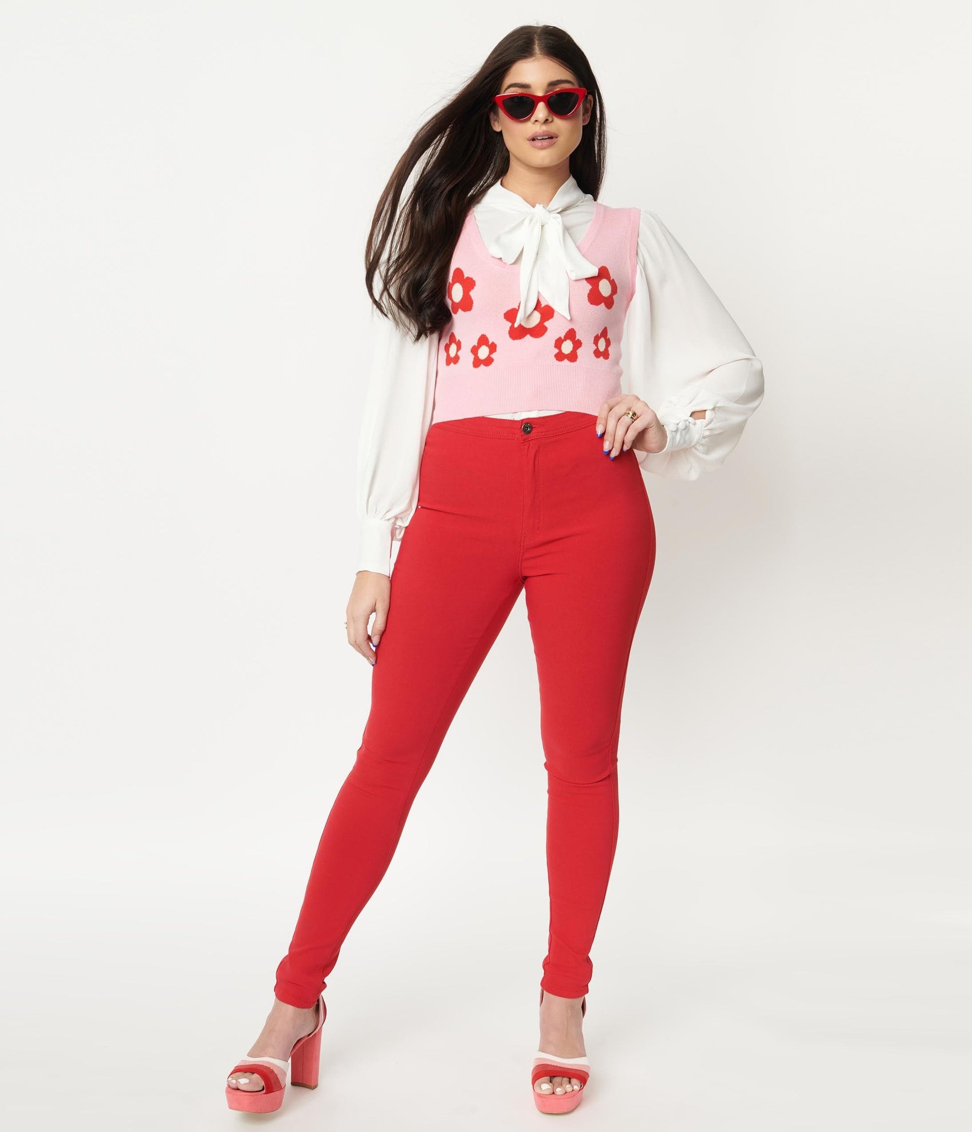 Red Disco Skinny Pants