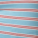 1950s Plus Size Blue & Red Striped Top