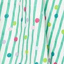 1950s Unique Vintage Green Striped & Multicolor Polka Dot Rye Swing Skirt