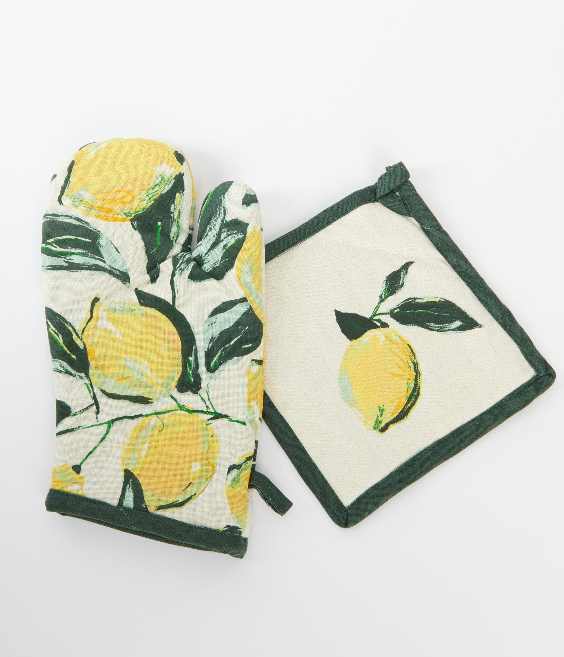 Lemon Oven Mitt & Pot Holder Set