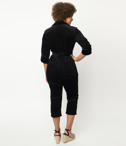 Unique Vintage Black Corduroy Trixie Jumpsuit