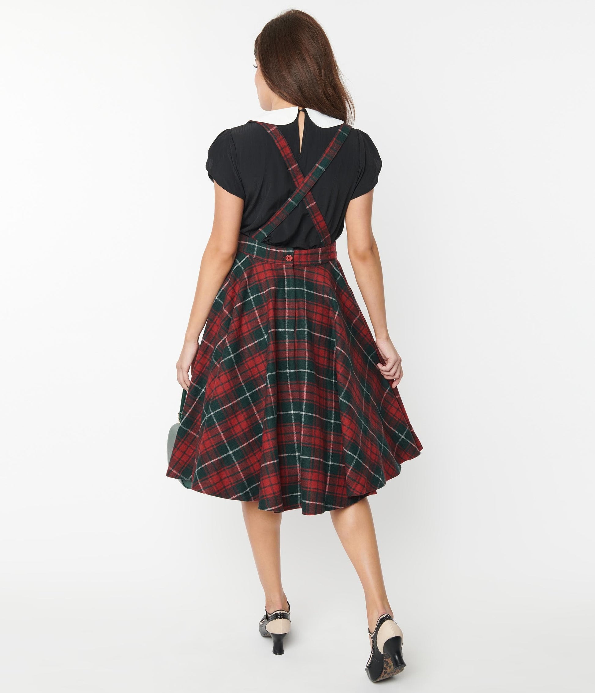 Red & Green Plaid Sophie Suspender Swing Skirt