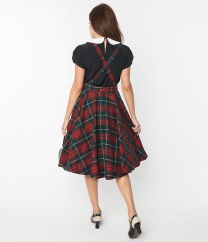 Red & Green Plaid Sophie Suspender Swing Skirt
