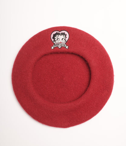 Betty Boop x Unique Vintage Burgundy Ooh La-La Beret