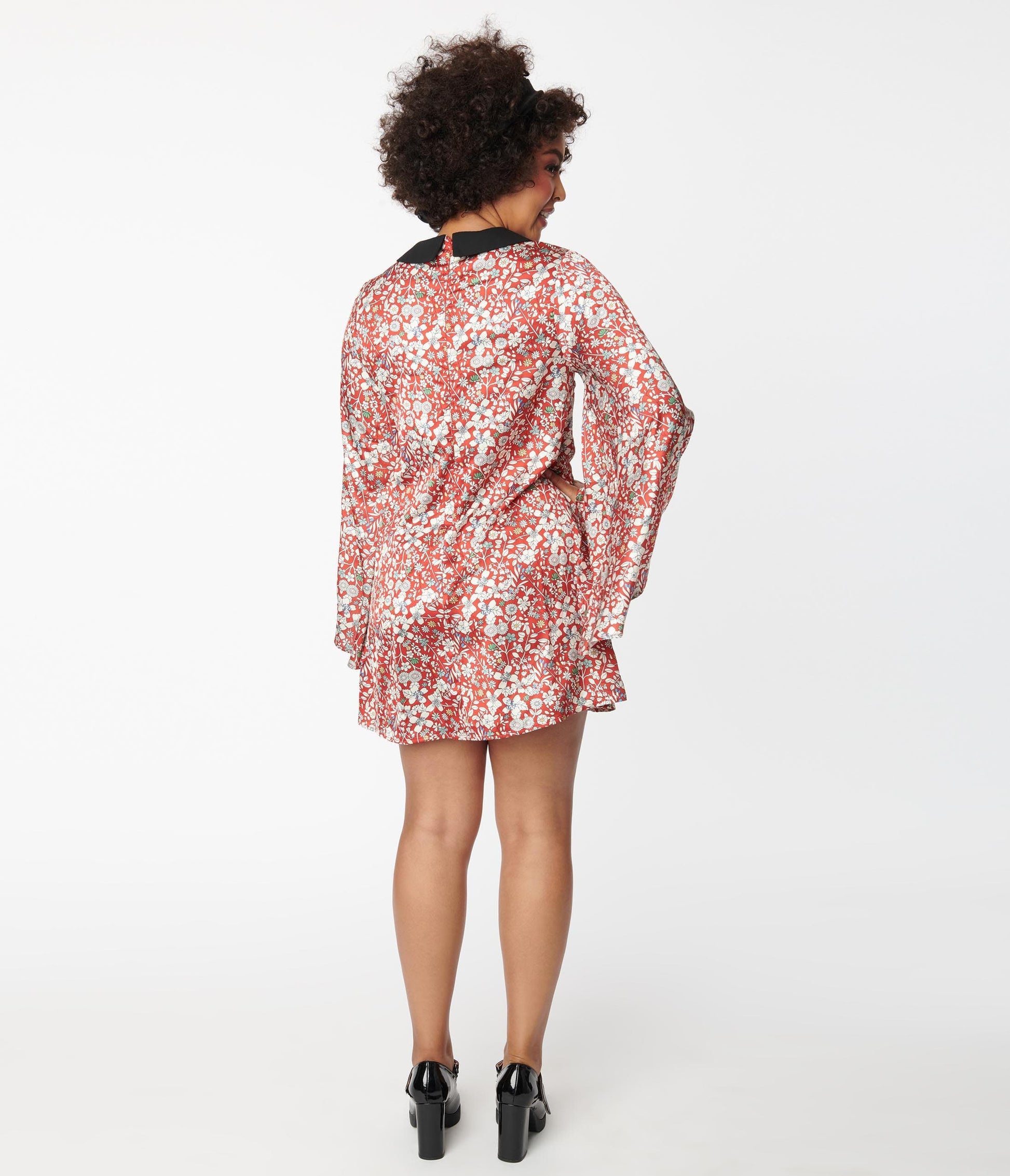 Smak Parlour Rust & White Floral Mini Dress