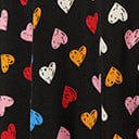 Unique Vintage Black & Multicolor Heart Fit & Flare Dress