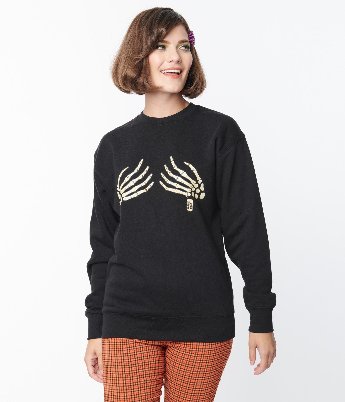 Black Skeleton Hands Sweatshirt