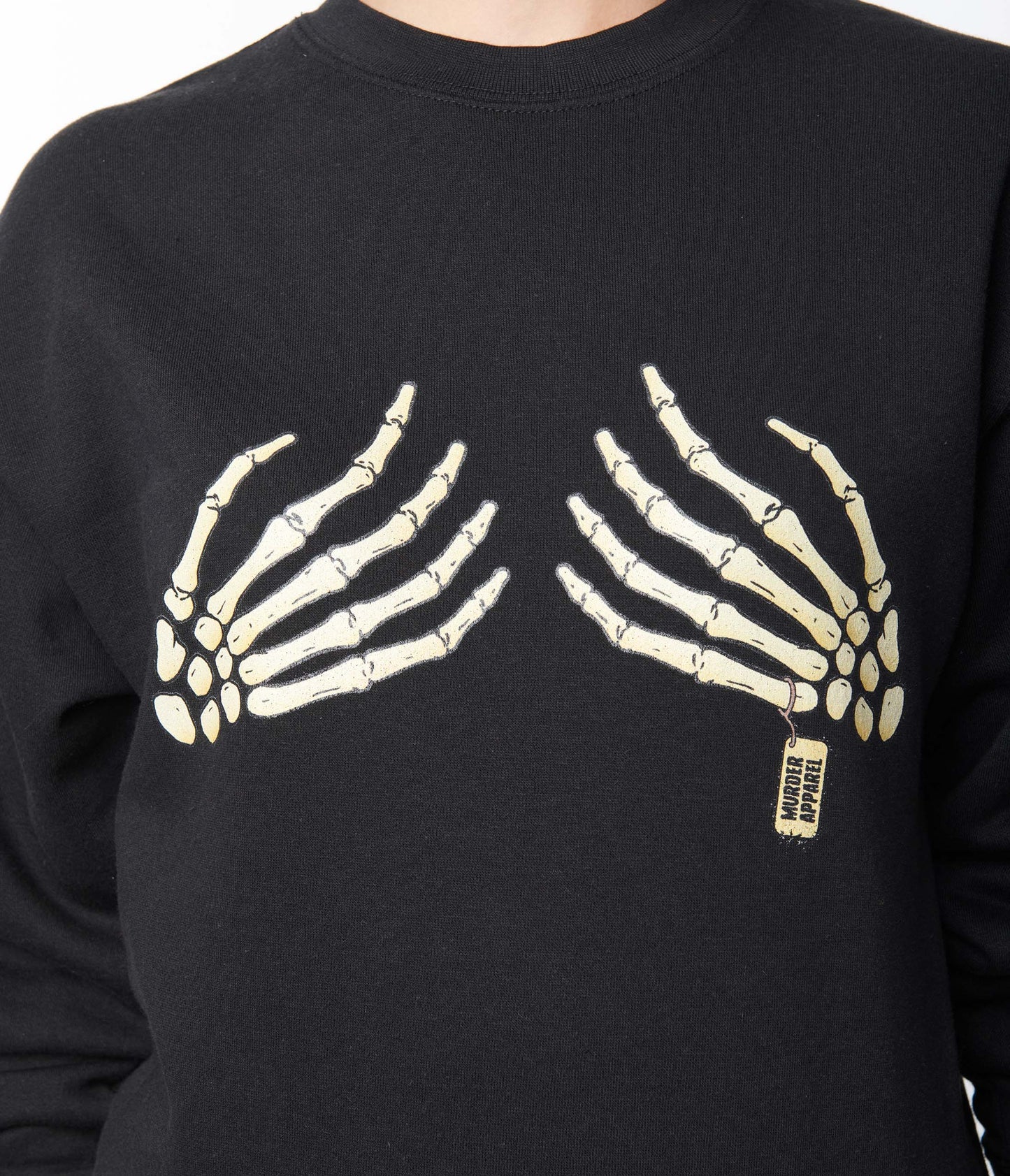 Black Skeleton Hands Sweatshirt