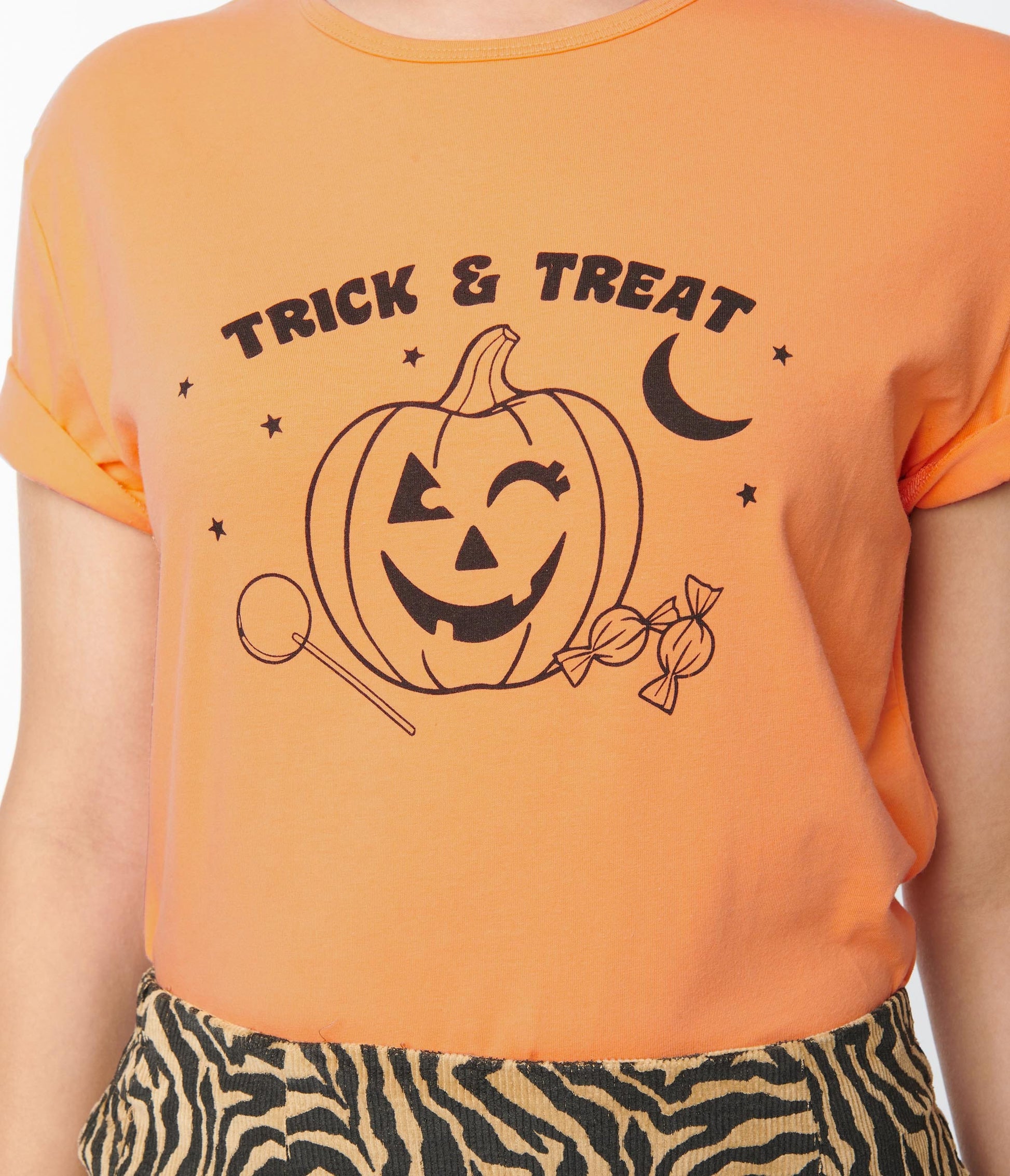 Trick Or Treat Fitted Graphic Tee