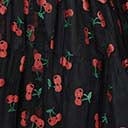 Unique Vintage Plus Size Black & Red Cherry Sweetie Pie Flare Skirt