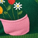 Smak Parlour Plus Size Green & Pink Flower Pocket Cardigan