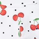 Unique Vintage White & Cherry Pin Dot Ruffle Swim Bottom
