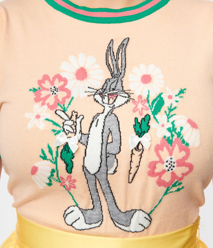 Bugs Bunny x Unique Vintage Peach & Daisy Bugs Bunny Sweater