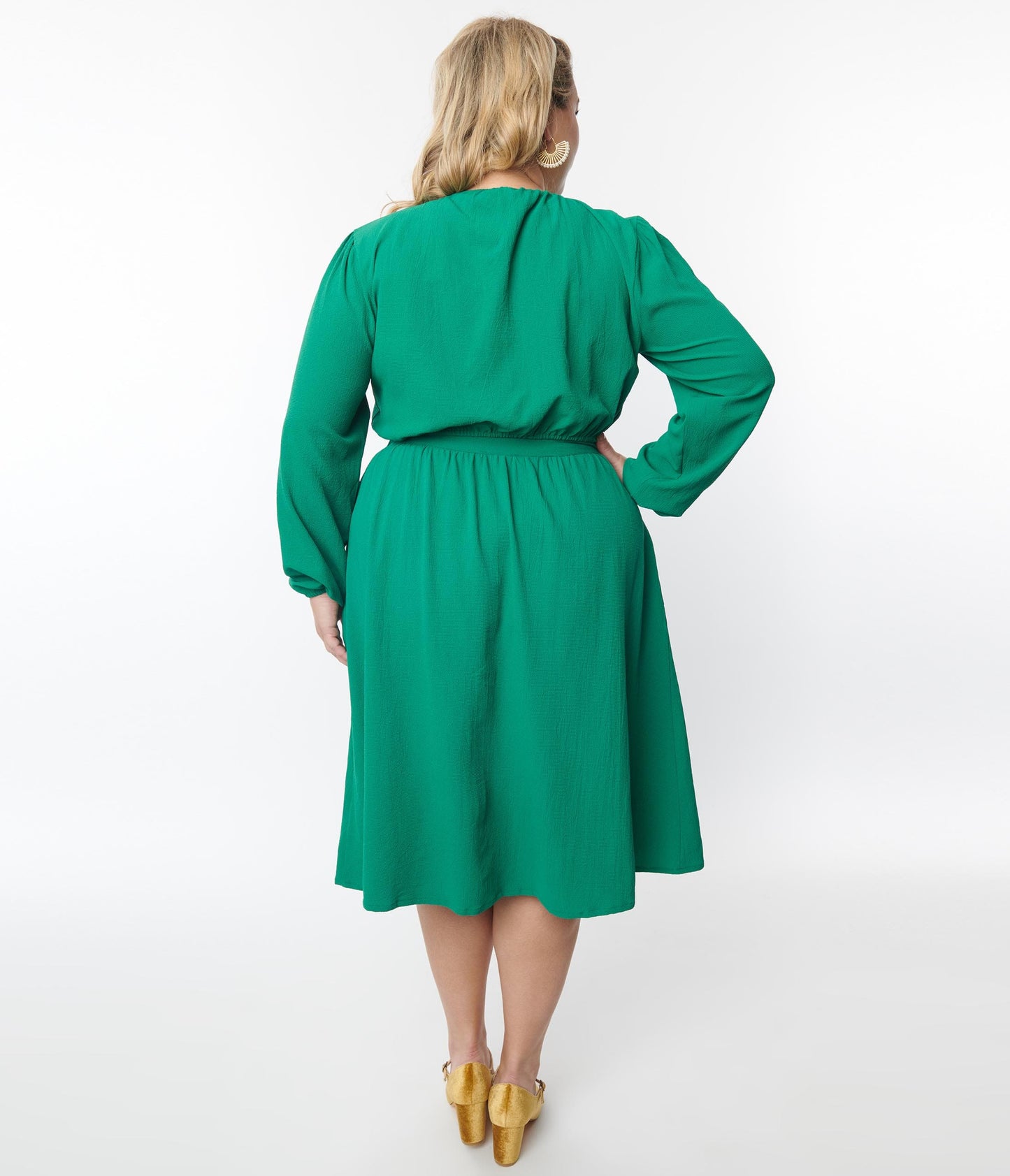 Plus Size Green Crop Top & Midi Skirt Set