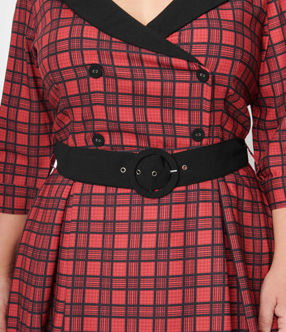 Plus Size Red Plaid Rakeel Swing Dress
